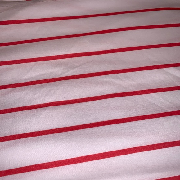Red and White Striped Jersey Fabric - Picture 4 of 7